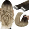 YoungSee Tape Extensions Echthaar Balayage Echthaar Extensions Tape Braun Balayage Blond Tape-in Haarverlangerung 35 cm Seamless Haarextension Tapes Kleber Glatt fur Damen 50g #4/14/60
