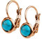 555Jewelry Womens Stainless Steel Stone Marble Round Circle Vintage Genuine Delicate Cut Classic Leverback Findings Finish Fashion Accessories Jewelry Earring, Rose Gold & Turquoise