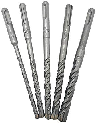 Jeu de forets SDS Plus pour béton SDS Plus - 6/8/10/12/14 mm - Compatible avec tous les SSD et les marteaux perforateurs - Pointes en métal dur d'origine