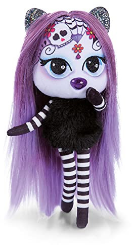NICI Pixidoos Puppe Sunli 20cm in Geschenkbox, inkl. Tattoo Sticker, Haarkamm & Freundschaftsarmband – Styling-Puppe Mädchen mit mehrfarbigen Haaren zum Kuscheln, Spielen, Stylen & Sammeln