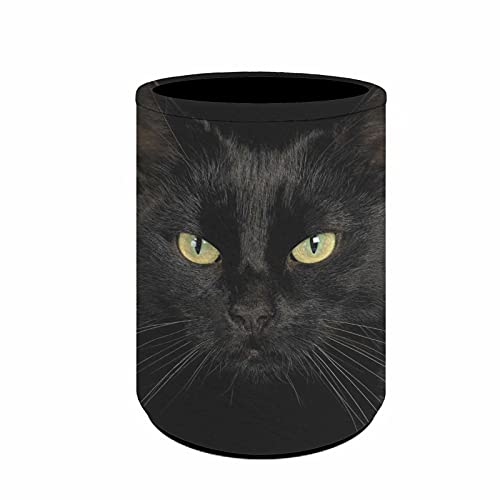 chaqlin Schwarze Katze Bleistifthalter für den Schreibtisch, cooles Tier-Design, Stiftebecher für Kinder, PU-Leder Schreibwaren, Schreibtisch-Organizer für Büro, Stiftehalter, Make-up-Pinselhalter