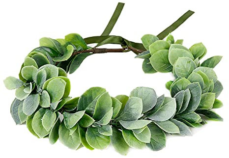 Verstellbares Blumen-Haarband mit Blumengirlande, Krone, Halo, Kopfschmuck, Boho, mit Band, Hochzeit, Festival, Party (00 A Grün)