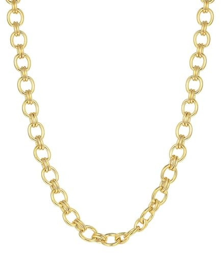 Happiness Boutique Damen Ankerkette in Gold | Statement Chunky Chain Rundankerkette aus Edelstahl Wasserfest