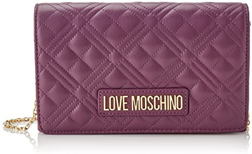 Love Moschino Borsa Quilted Pu Viola, BORSA A SPALLA Donna, Viola, 14x22x7