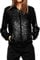 ORANDESIGNE Baseball Jacke Damen Pailletten Reißverschluss Langarm Jacken Frühling Herbst Kurze Jacke Outwear mit Taschen Retro Casual Baseball Bomberjacke Bikerjacke Übergangsjacke A Schwarz L