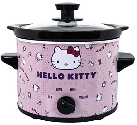Uncanny Brands Hello Kitty - Pentola a cottura lenta da 2 qt, cucina con i tuoi personaggi preferiti di Sanrio