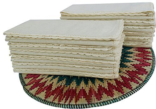 GFI LINEN CLUBS Hochwertige Flachsservietten – 50,8 x 50,8 cm, Hotelqualität, Stoffservietten mit gehrten Ecken, langlebig, vorgewaschen, rustikaler Look, Servietten für Weihnachten/Neujahr,