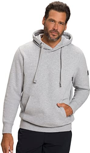 JP 1880 Herren Jay-PI, Homewear, Kapuze, Kängurutasche, bis 8 XL Hoodie, grau Melange, 5XL