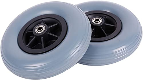 RUOTA ANTERIORE RICAMBIO PER CARROZZINA - DIAMETRO MM.200 X 50 (8 x 2) - CERCHIO PLASTICA - COPERTURA PU - CON CUSCINETTI (PAIO)