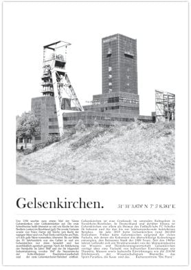 Poster Gelsenkirchen | Zeche Nordstern Schwarz Weiß A3 (42 x 29,7 cm)