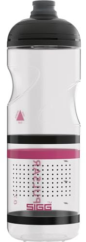 SIGG - Fahrrad Trinkflasche - Pulsar Transparent Pink - Quetschbar - Spülmaschinenfest - Federleicht - Auslaufsicher - BPA-frei - Sport & Fahrrad Zubehör - Pink & Schwarz - 0,75L