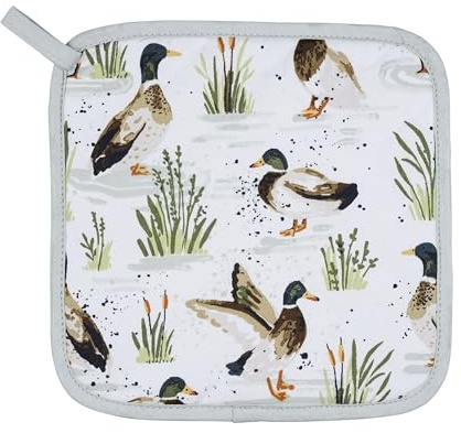 Ulster Weavers - Duck Pot Mat/Pot Holder (21 x 21cm) - 100% Cotton - Cotton Trivet with Ducks - Farm Animals Pot Mat - For Hot Pan Mat - Trivets for Hot Pans - Kitchen Accessories - Duck Gifts