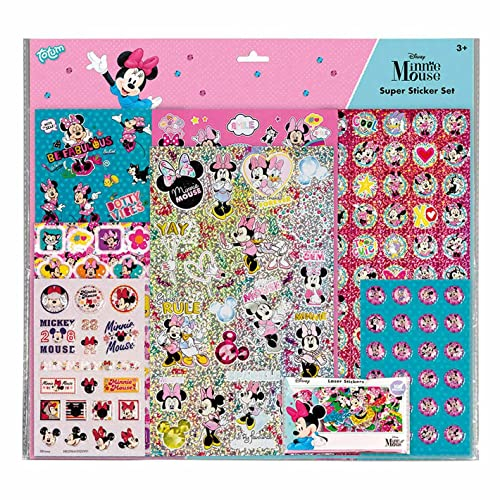 Totum 580206 Disney Stickerset – über 300, wunderschöne Glitzer & Laser Sticker Motive von Minnie Mouse und ihren Freunden