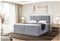 MEBLINI Boxspringbett mit Bettkasten - Gepolstert Doppelbett mit Matratze und Topper - Polsterbett mit Stauraum - Bett mit Kopfteil - Stauraumbett - Lukas - 180x200 - H3/Grau Samt