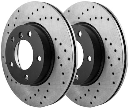 Bohren Sport Bremsscheiben 2-teiliges Set Kompatibel mit Volkswagen GOLF 3 1E7 CABRIO 1994 1995 1996 1997 1998-0215GVR - Vorderachse - Belüftet - Lochanzahl 4 - Außendurchmesser 256x20