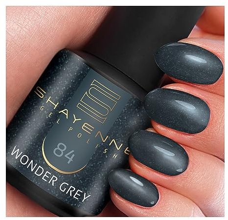 SHAYENNE UV Gel Nagellack - 84 Wonder Grey Grün mit Schimmer 15 ml - Langanhaltend, Kratzfest & Hochglänzend - Profi-Qualität - LED kompatibel - Perfekt für Zuhause & Studio - Made in Germany
