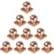 10er Set Pfostenkappe Kupfer Kugel | Maß 9x9 cm (91x91 mm) eckig | poliert | Zaunpfostenkappen | Pfosten-Abeckkappe | Zaunkappen | Kupferkappen | Pfostenabdeckung