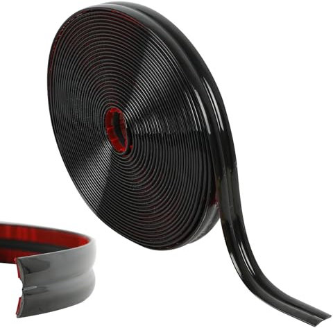 Zierleisten Selbstklebend,10M Flexible Knickleiste PVC Abschlussleiste Selbstklebend Deckenleisten Stuckleisten Wand Fliesenkante und Eckendekor - Schälen und aufkleben (Schwarz)