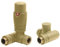 EcoSpa Dual Fuel Round TRV Radiator Valves for Elements - Corner - Brushed Brass (Pair)