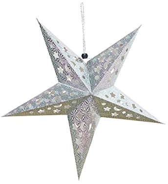 BESTonZON 8stücke Papierstern Lampenschirme Silber Shiny Fünfzackige Sterne Für Hochzeit Geburtstag Und Partys Einfach Zu Montieren Dekorative Beleuchtung Für Kreative Anlässe