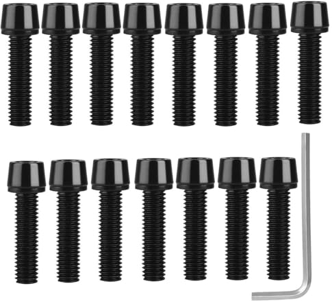Fahrradvorbauschrauben, Wanfoou 15 Stück Fahrradvorbauschraube, Fahrradlenkerbolzen, feste Schrauben für Fahrradvorbau, Fahrradschraube für Mountainbikes Rennrad (M5 x 20 mm)