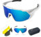 TWO-X Speed Sportbrille unisex Fahrrad-Brille Spiegel Rad-Sonnenbrille Full weiss blau