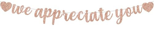 Banner mit Aufschrift We Appreciate You, Rotgold