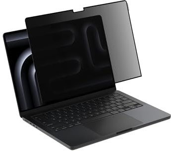 Belkin ScreenForce TruePrivacy Pellicola protettiva per MacBook Pro 14 M1, M2, M3, antiriflesso, privacy, durezza 2H, rimovibile e riutilizzabile, fissaggio in silicone, facile applicazione a scatto e