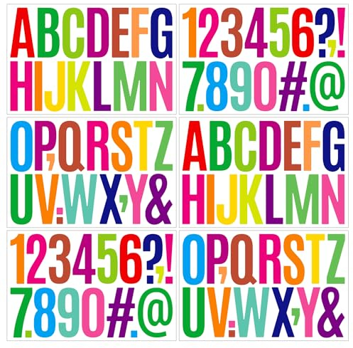 Letter Stickers, 6 Sheets Stick On Vinyl Large Alphabet Sticker Capital Letter Decals for Scrapbook, DIY & Craft, Water Bottles, Window, Mailboxes A6-BSZT(Color-3IN)