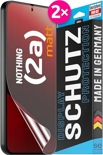 2x se® Film de Protection 3D Antireflet pour Nothing Phone (2a), Auto-réparateur, Compatible Empreinte & FaceID, Installation Sans Bulles, Résistant aux Chocs et Rayures, Fabriqué en Allemagne
