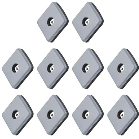 METALLIXITY Schraubbare Möbelgleiter (40mm/1.57in) 12 Stück, PTFE Quadratische Stuhlgleiter mit Schrauben - für Stühle, Sofas, Möbel, Schwarz+Blau
