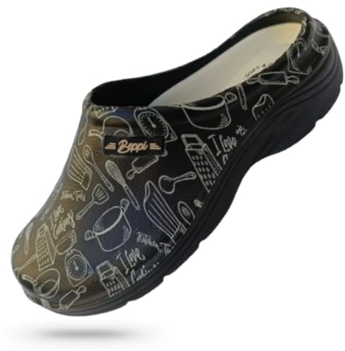 BEPPI Zuecos Comfort de la Marca Trabajo y Ocio Comodidad en Cualquier Ocasión Hospital Hogar Cocina e Jardín (Negro, Sistema Tallas Calzado EU, Adulto, Mujer, Números, Mediano, 37)