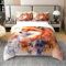 Loussiesd Fuchs Drucken Cartoon Fuchs Bettbezug Set für Jungen Kinder 3D Tier Theme 100% Baumwolle Bettwäsche Set 135x200cm Zimmer Dekor Wild Fuchs Reißverschluss 2Stück