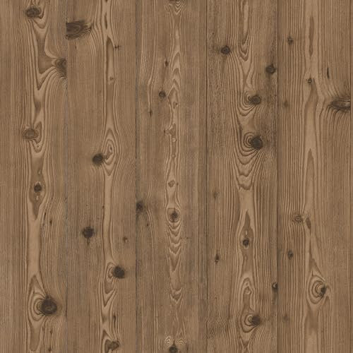 Rasch Tapete 285215 - Papiertapete mit Holzoptik in Braun, realistische Holzmaserung - 10,05m x 0,53m