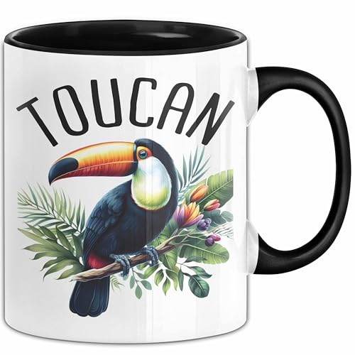 Tukan Regenwald Exotischer Vogel Tasse Geschenk Toucan (Schwarz)