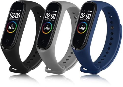 Yisica Armband für Xiaomi Mi Band 4 / Xiaomi Mi Band 3, Ersatzbänder Silikon Sport Wasserdicht für Xiaomi Mi Band 4 / Mi Band 3 (Schwarz/Navy blau/Grau, Einheitsgröße)