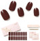 NAILOG Nagelfolie uv härtend 20 Stück, UV Nagelfolie Langanhaltend Nagelsticker Selbstklebend Gel-Nagelstreifen für Maniküre in Salonqualität, Plum