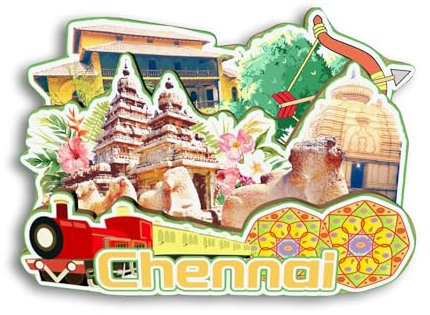 Quwsne Refrigerator Magnet Chennai India Fridge Magnet City Travel Souvenirs Tourist Gifts 3D Classic Landmarks Handmade Crafts Home Decoration1941