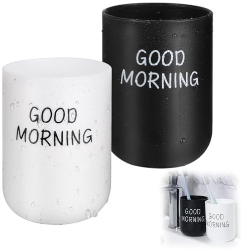 Aililong 2 Stück Zahnputzbecher, Badezimmer Zahnbürstenhalter, Mundwasser Tasse, Kunststoff Zahnbecher für Reise, Lagerung und täglichen Gebrauch