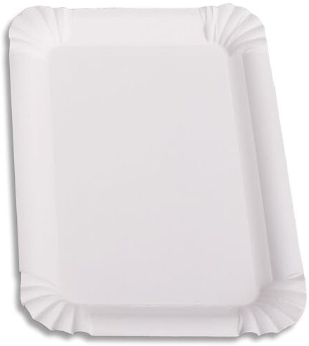 Wertpack Pappteller, Vollpappe - Frischfaser, unbeschichtet, Weiß, 16x23 cm, 250 Stück