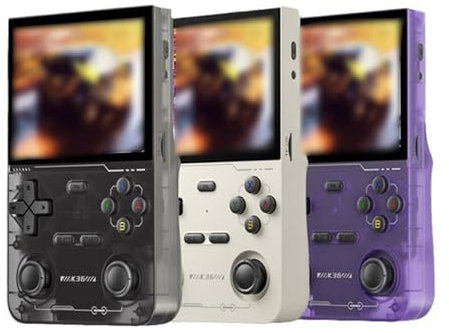 Wheriss 𝗚𝗮𝗺𝗶𝗻𝗷𝗮 K36 Portable Retro Gaming Console, K36 Retro Handheld Gaming Console, K36 Retro Gaming Console, 16000+ jeux intégrés avec carte mémoire 64g pour écran 3.5 pouces (Blanc)