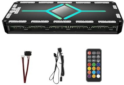 Lerpwige 12 Port ARGB und 10 Port Fan Hubs Controller mit Fernbedienung 5V 3Pin für effizienten PC Aufbau