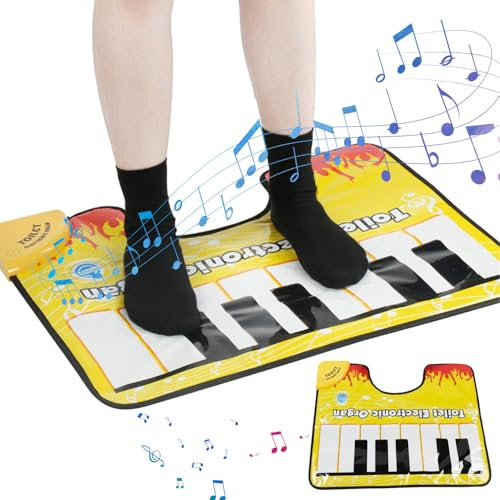 Toilet Piano Mat, Lustige Toiletten Klaviermatte, Toiletten Matte Piano Mit Klavierklang, Klavier Bodenmatte Toilette, Toiletten Piano Matte, Kinder Musikalische Bodenmatte für Toilette, 60x48cm