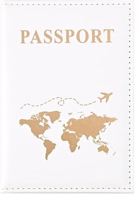 gvivej Reisepasshüllen, Passport Cover, Weiß Passport Holder, PU Leder Reisepass Hülle, Kunstleder Reisepass Hülle Halter, Personalisiert Passhülle, für Ticketkarte, Bordkarten, Kreditkarte