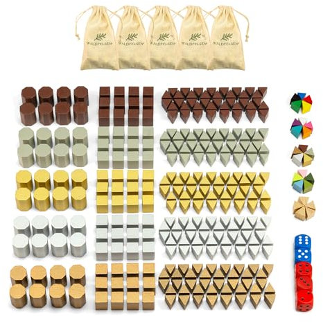 Waldfelsen® 5 Sätze mit Spielfiguren - 200 Infanterie, 60 Kavallerie und 40 Artillerie passend für das Brettspiel Risiko (Farben: Braun, Grau, Gold, Silber & Bronze)