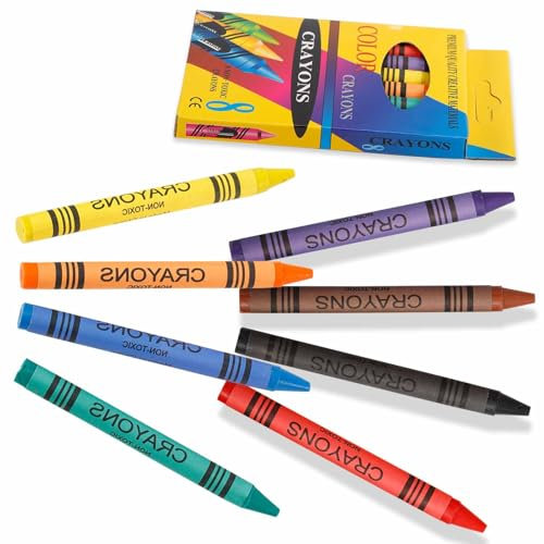 EOGRFW 30 Boxen Wachsmalstifte Kinder, 8 Farben Wachsmalstifte, Bulk Crayons Wachsmalblöcke, Wachsmalkreiden ideal zum Malen für Kinder Kindergeburtstag Geschenk und Klassenzimmer Restaurants