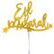 Glitter Paper Eid Mubarak Cake Topper – 16x11.7cm, Festive Cake Decoration