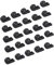 Kayak J Hooks, 25PCS Black Nylon Lashing Hook Kayak Accessories for Kayak Bungee Cord Canoes Boats Accessory