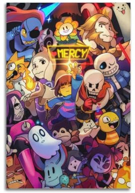 ASDASDHBW Undertale Spiel-Poster, dekoratives Gemälde, Leinwand, Wandposter und Kunstdruck, moderne Familienschlafzimmer-Dekoration, Poster, 60 x 90 cm