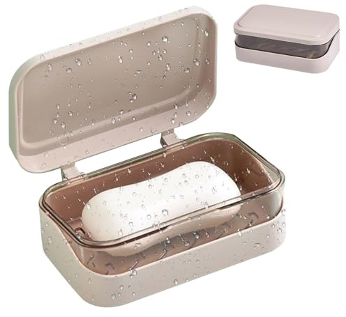 Jabonera portátil – Jabonera de doble capa, ahorro de espacio, contenedor de doble capa para ducha, viajes, camping, baño, lavaplatos, bañera